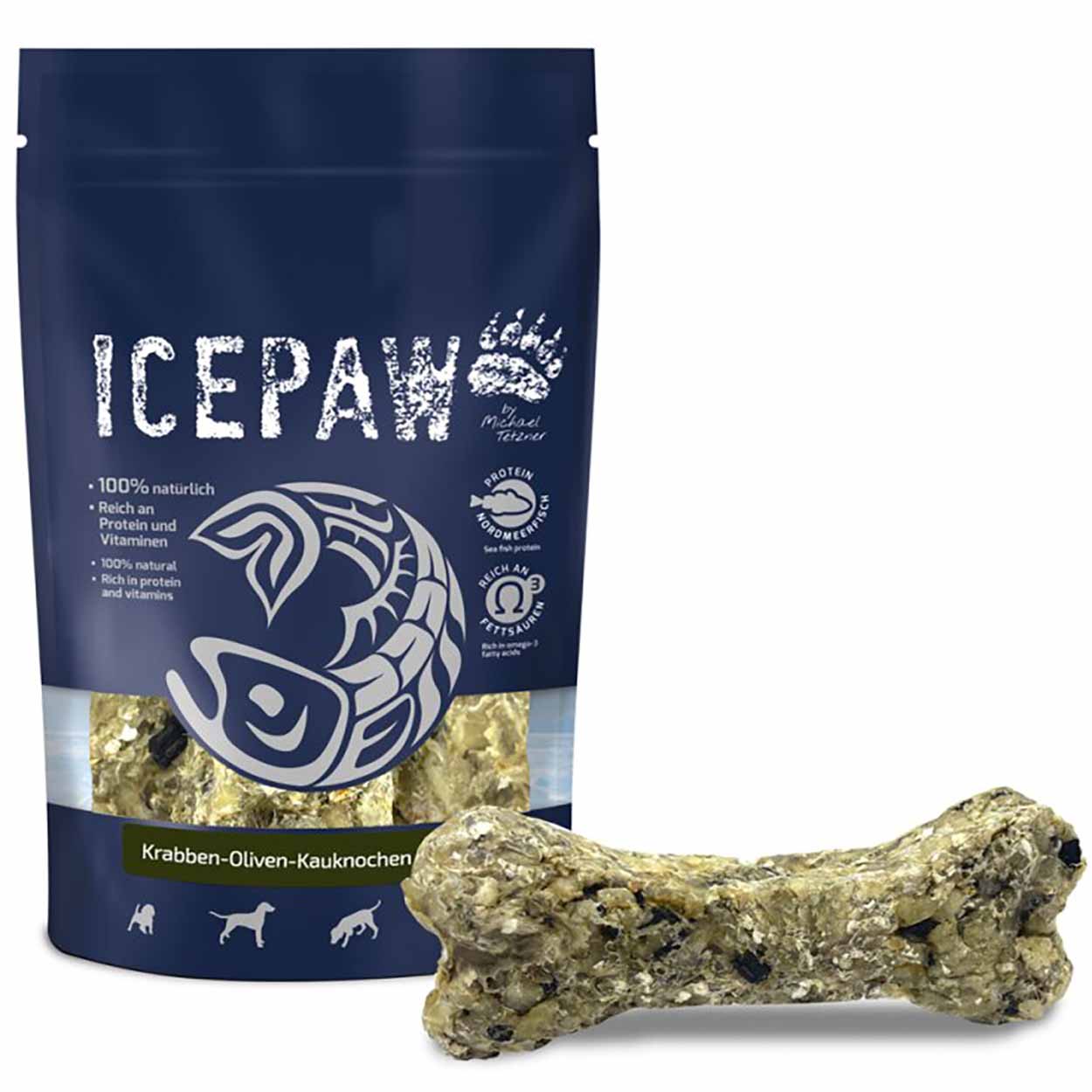 Icepaw Krabben-Oliven-Kauknochen 4Stk