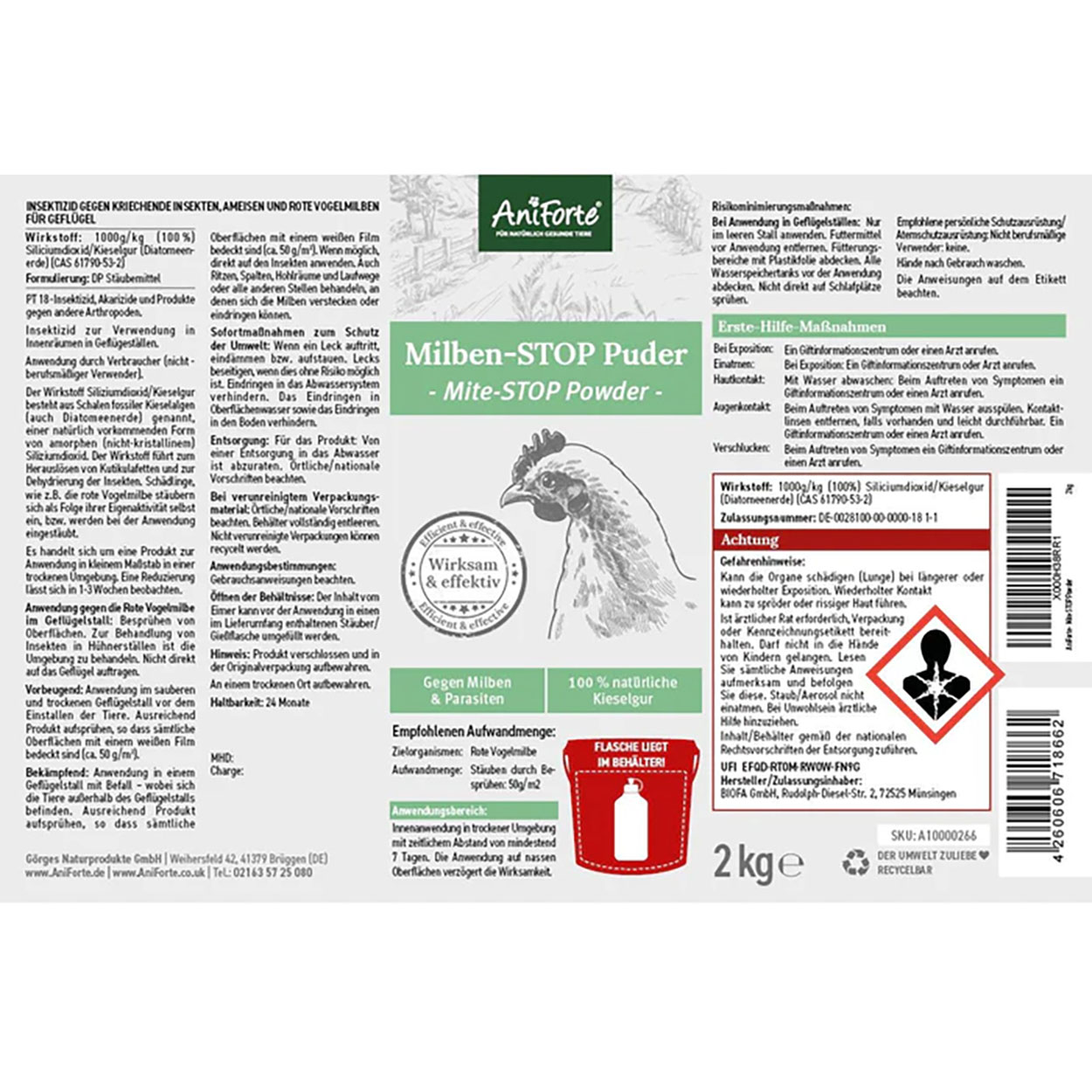 AniForte Milben-Stop Puder 2kg