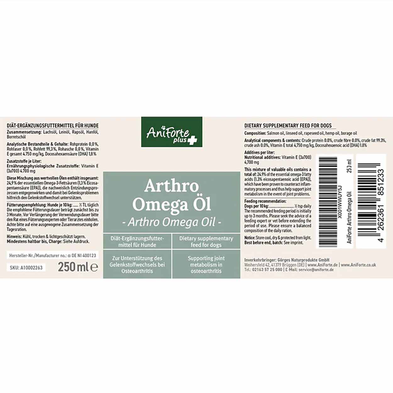 AniForte plus Arthro Omega Öl 250ml