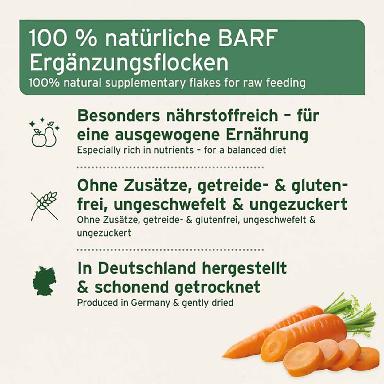 AniForte BARF-Line Karotten-Möhrenflocken 1kg