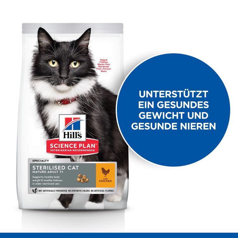 Hills Science Plan Katze Sterilised Cat Mature Adult 7+  Huhn 10kg