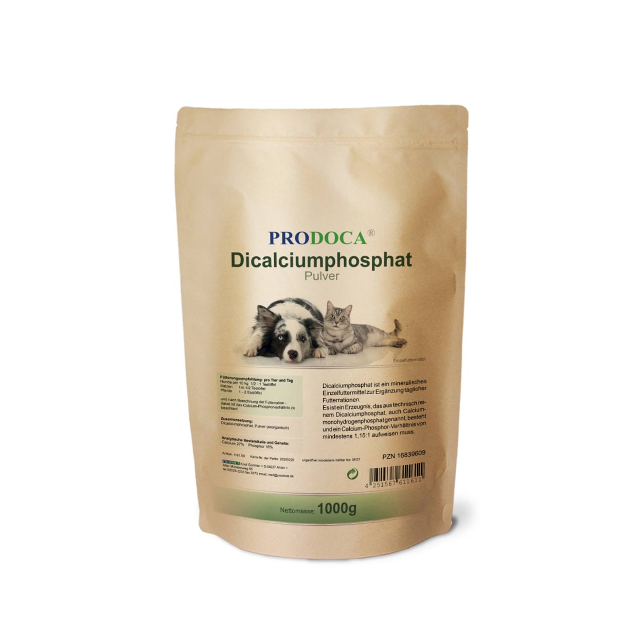 Prodoca Dicalciumphosphat Pulver Hund