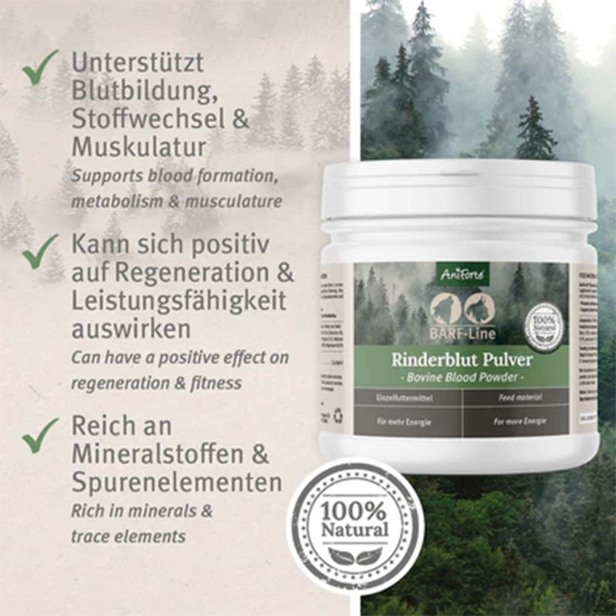 AniForte BARF-Line Rinderblut Pulver 250g