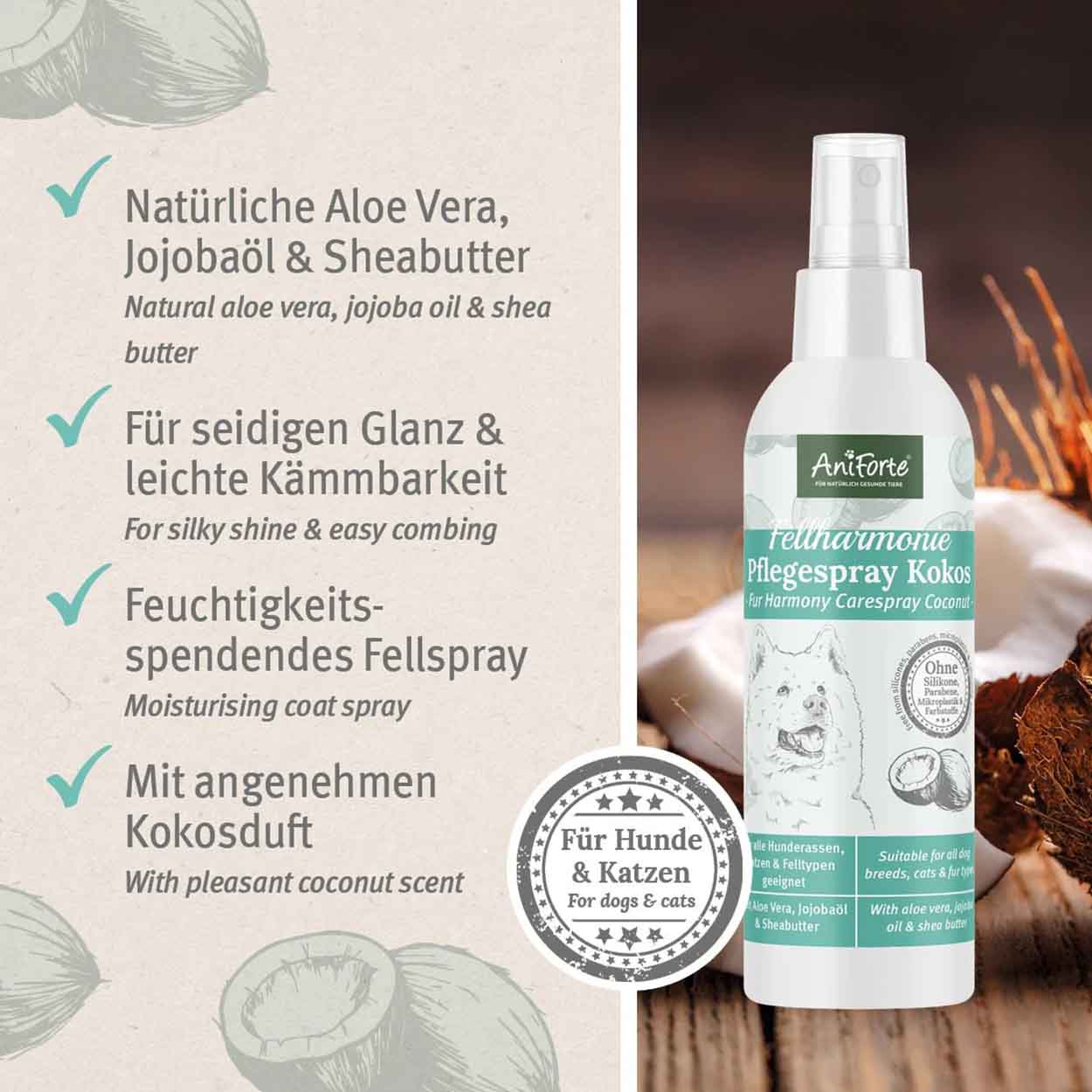 AniForte Fellharmonie Pflegespray Kokos 200ml