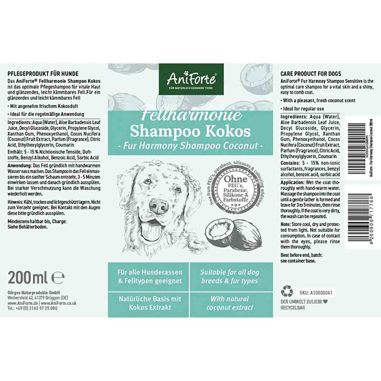 AniForte Fellharmonie Shampoo Kokos 200ml