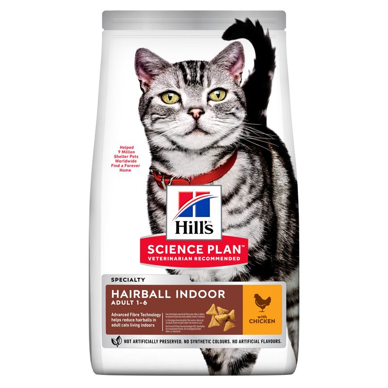 Hills Science Plan Katze Hairball Indoor Adult 10kg