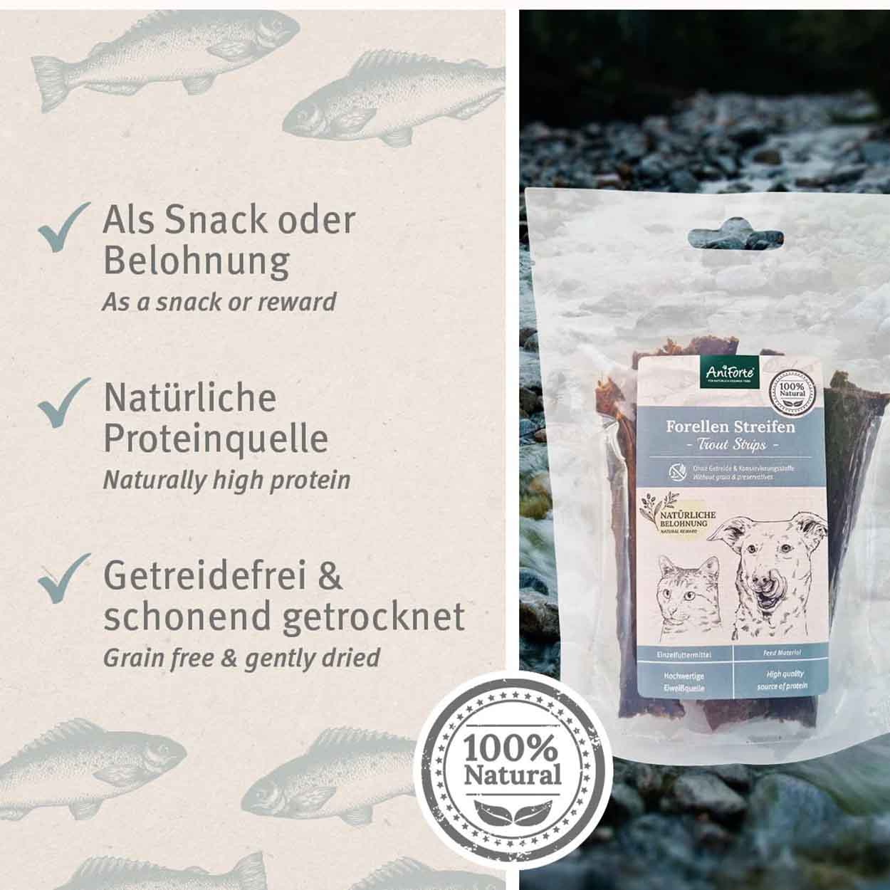 AniForte Forellen Streifen 100g