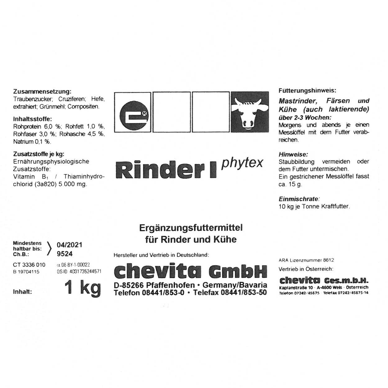 Chevita Rinder 1 phytex 1kg