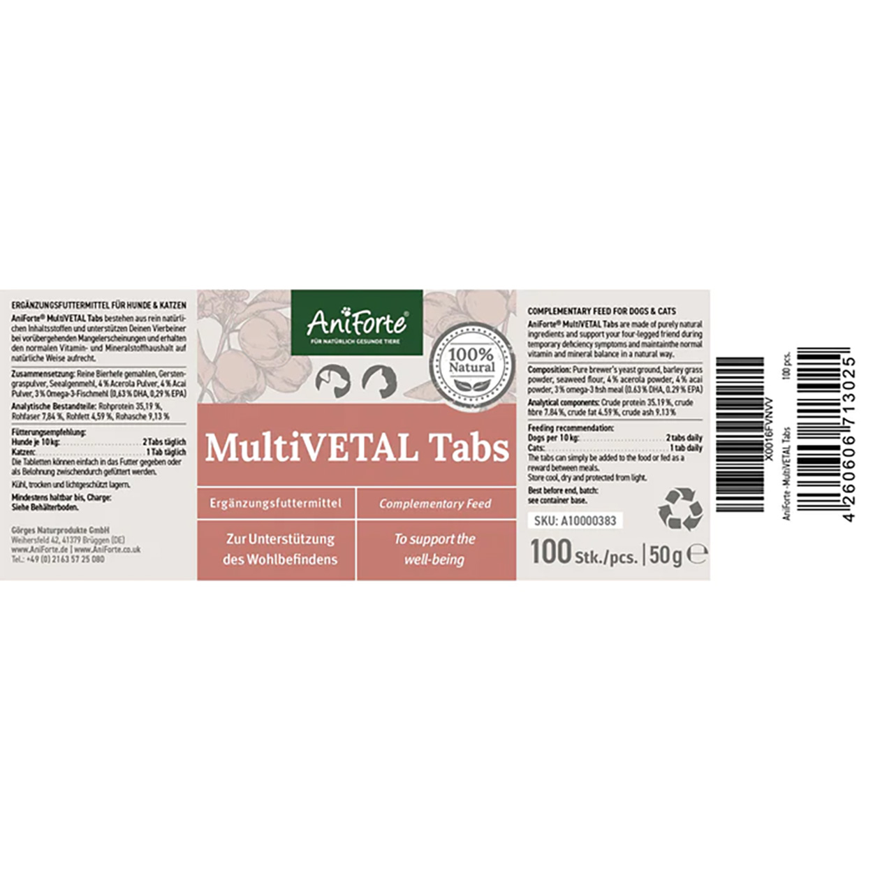 AniForte MultiVetal Tabs 100Tabs