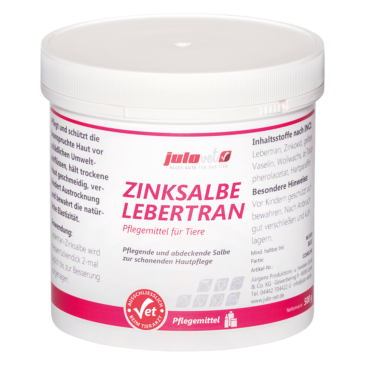 Zinksalbe Lebertran 500g