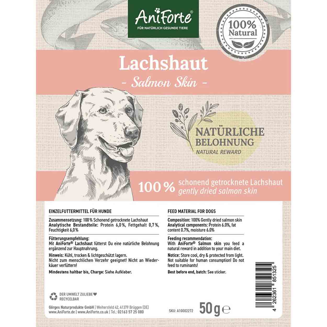 AniForte Lachshaut Snack 50g