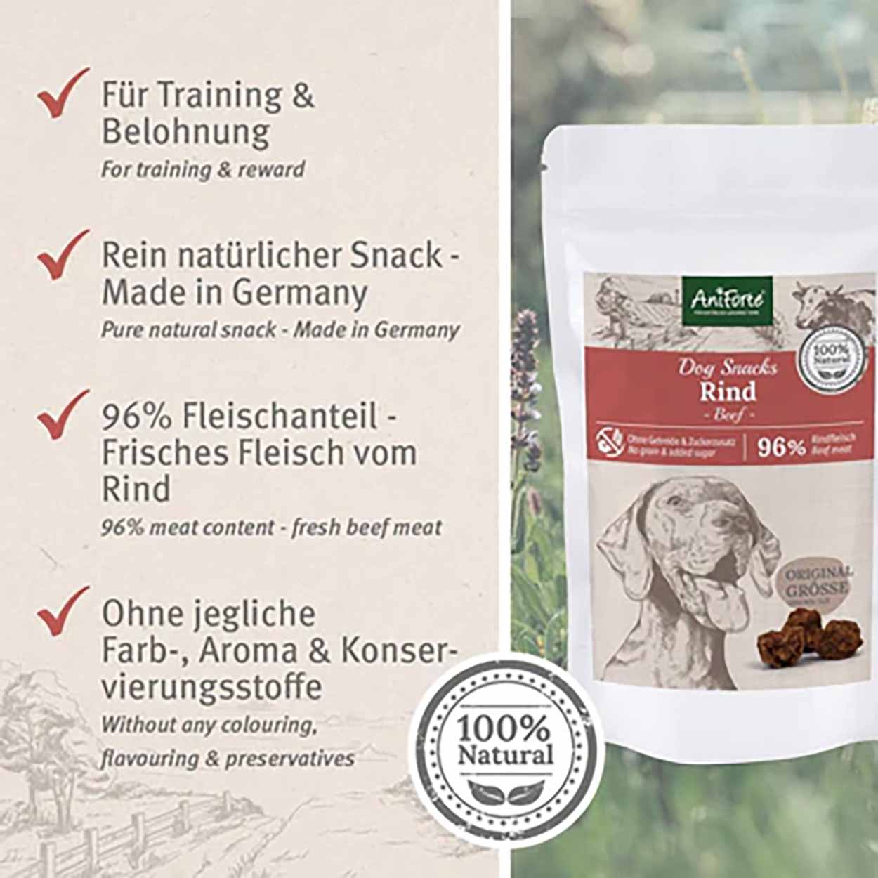 AniForte Dog Snacks Rind 150g