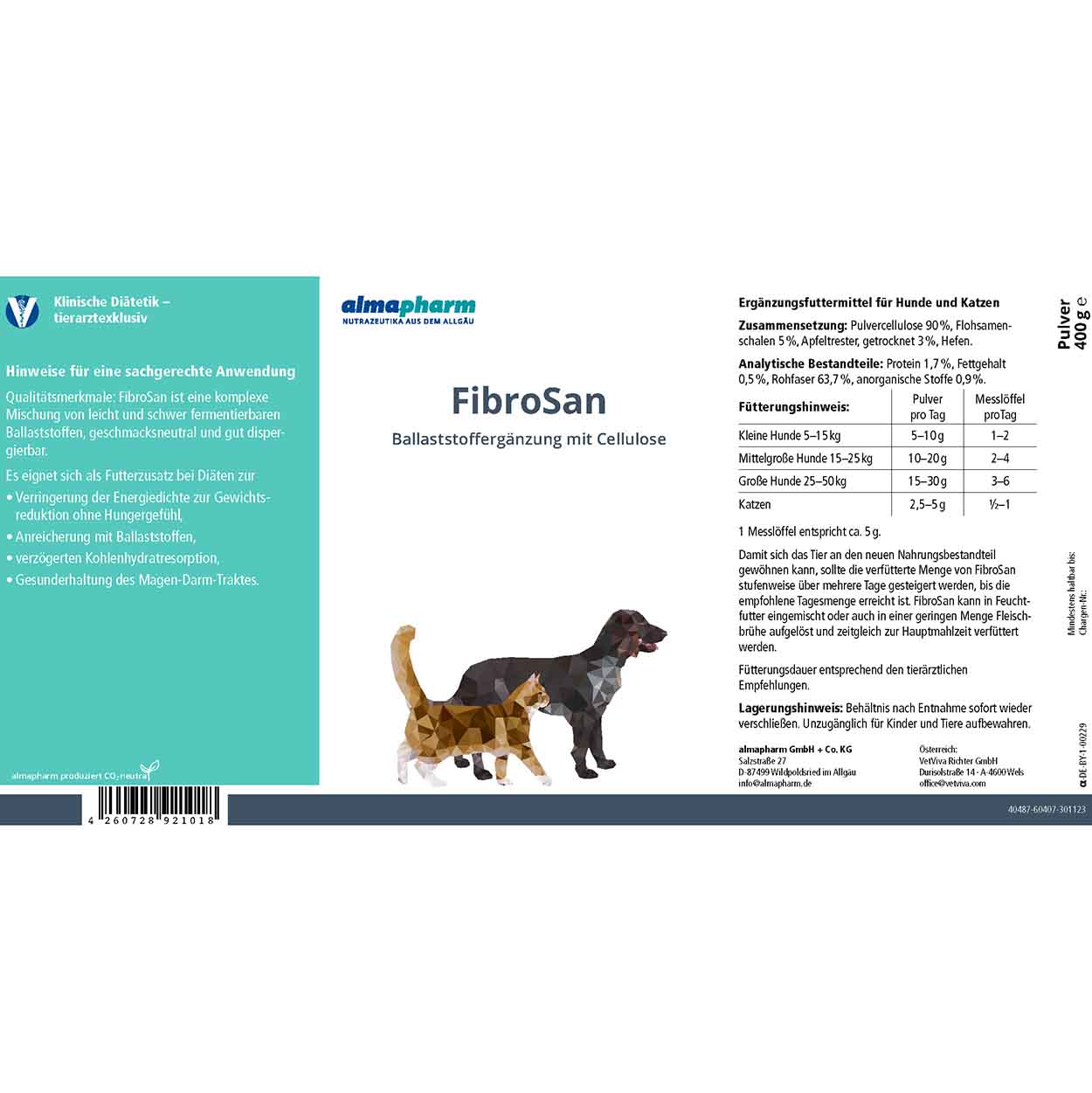 FibroSan Futtercellulose 400g