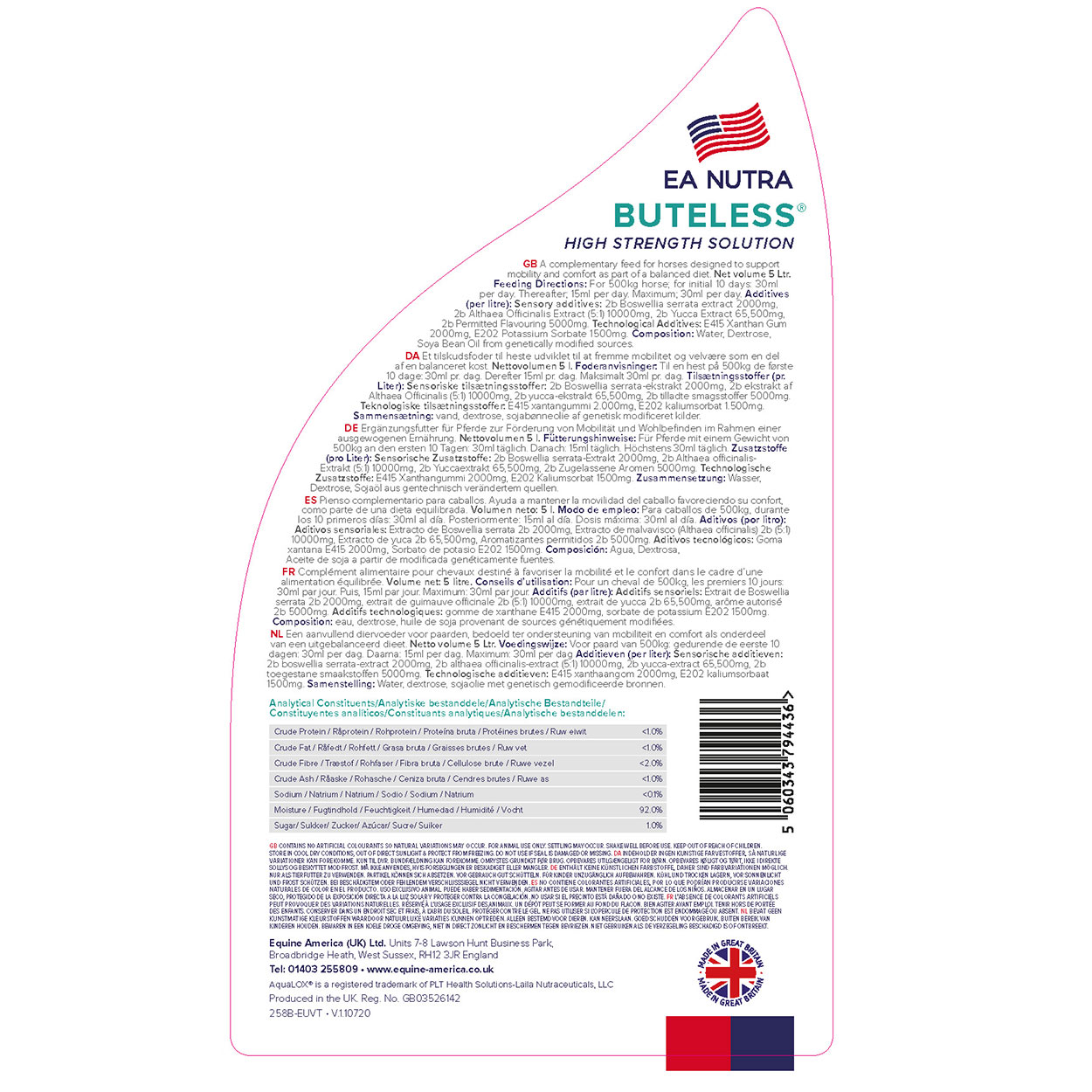 Equine Nutra Buteless high strength 5000ml