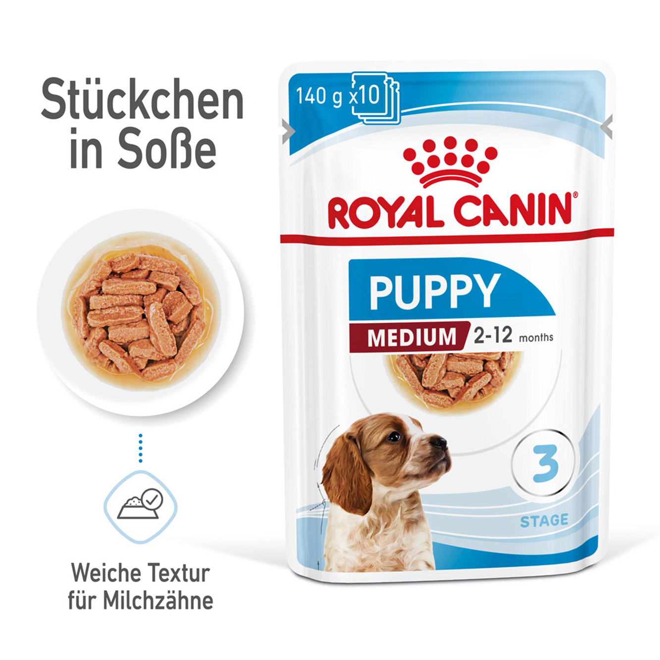 Royal Canin Hund Medium Puppy 10x140g