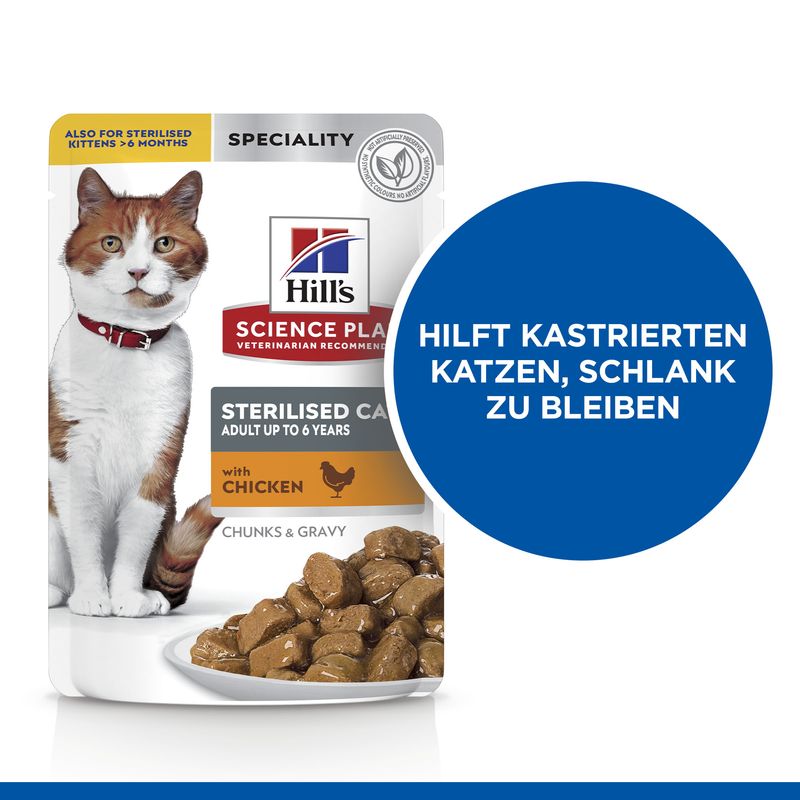 Hills Science Plan Katze Sterilised Cat Adult Huhn12x85g