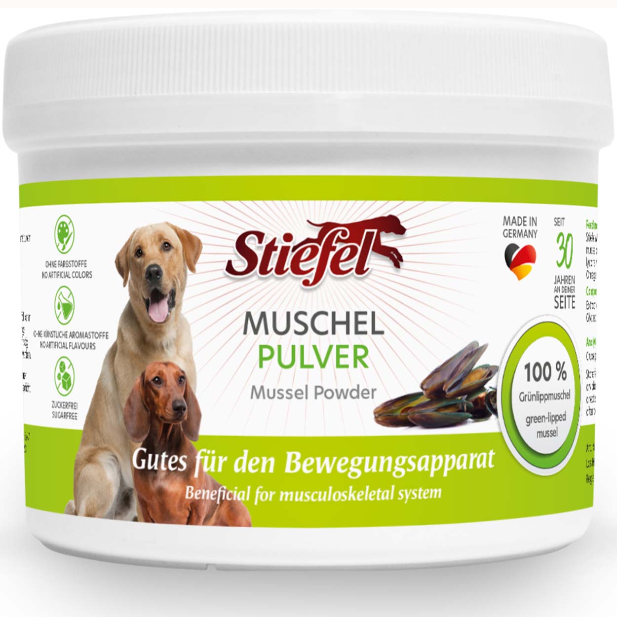 Stiefel Muschelpulver Hund 200g