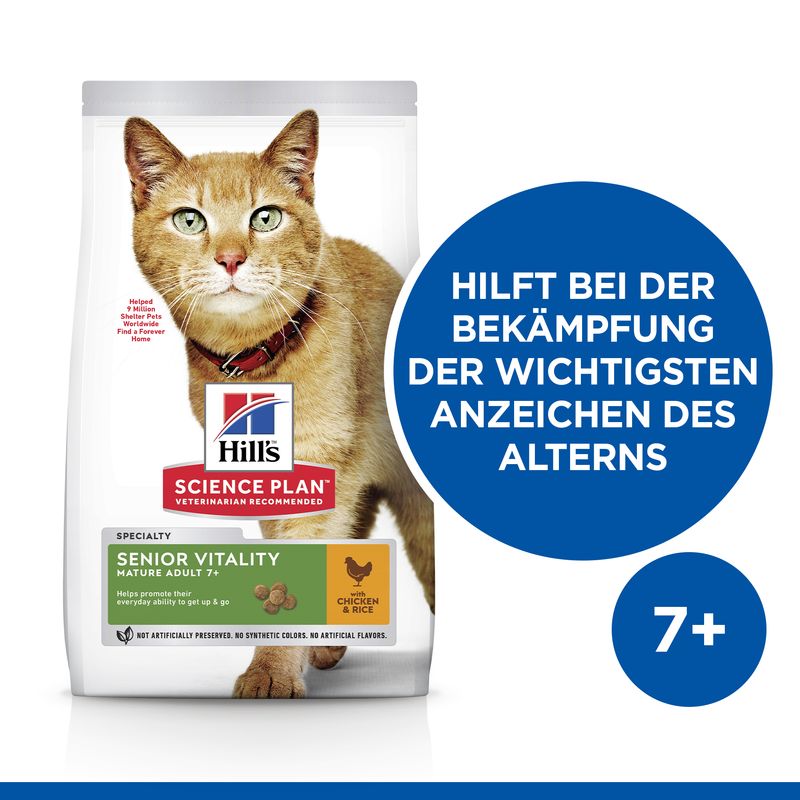 Hills Science Plan Katze Senior Vitality Mature Adult 7+ Huhn 7kg