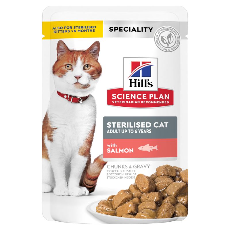 Hills Science Plan Katze Sterilised Cat Adult Lachs 12x85g