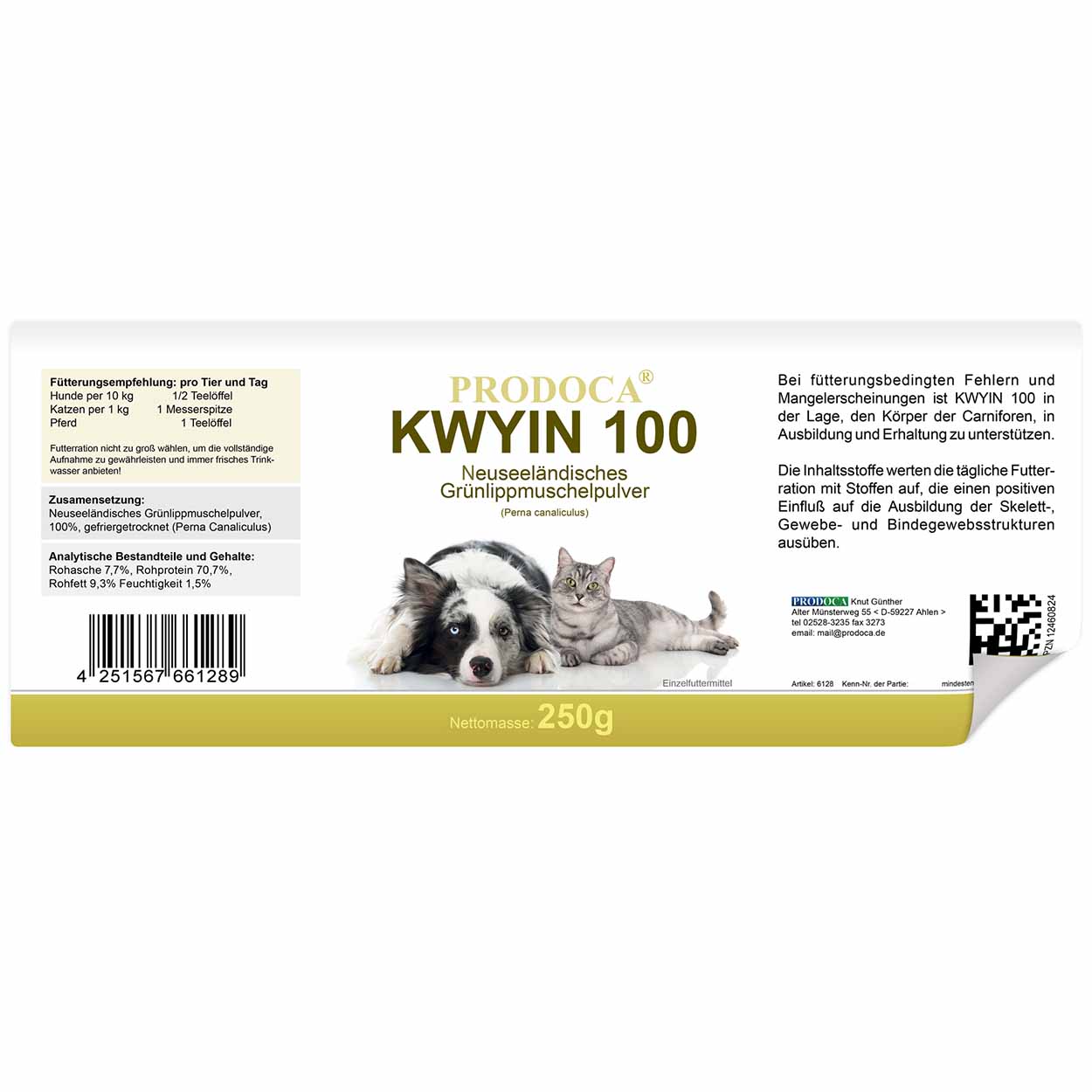 Prodoca Kwyin 100 Hund Pulver