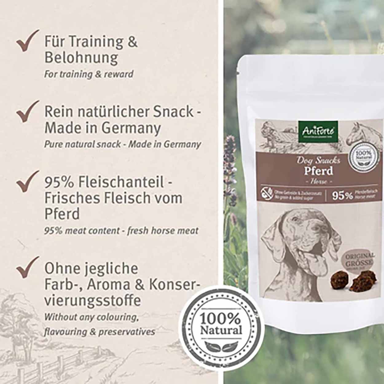 AniForte Dog Snacks Pferd 150g