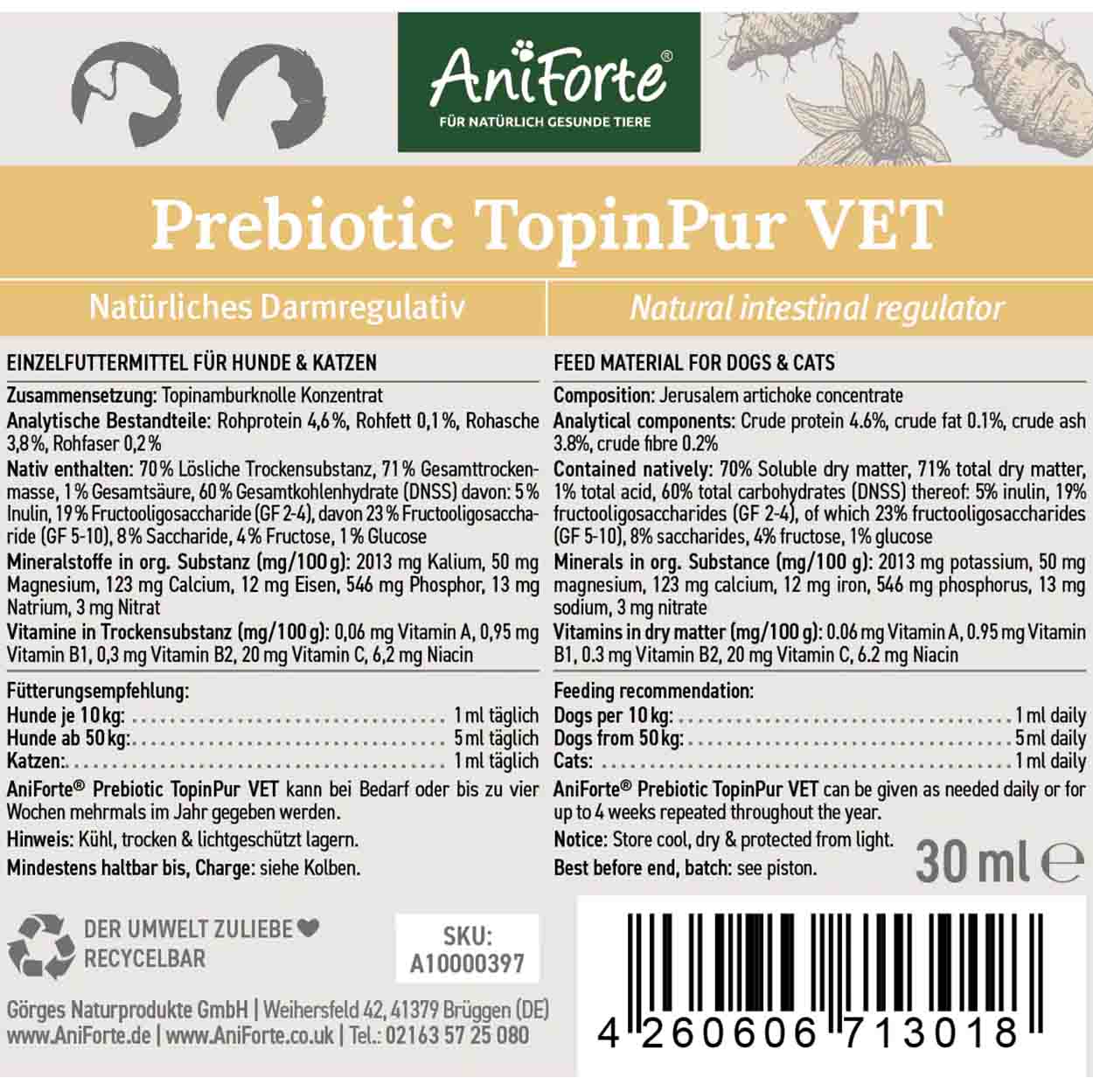 AniForte Prebiotic TopinPur Vet 30ml