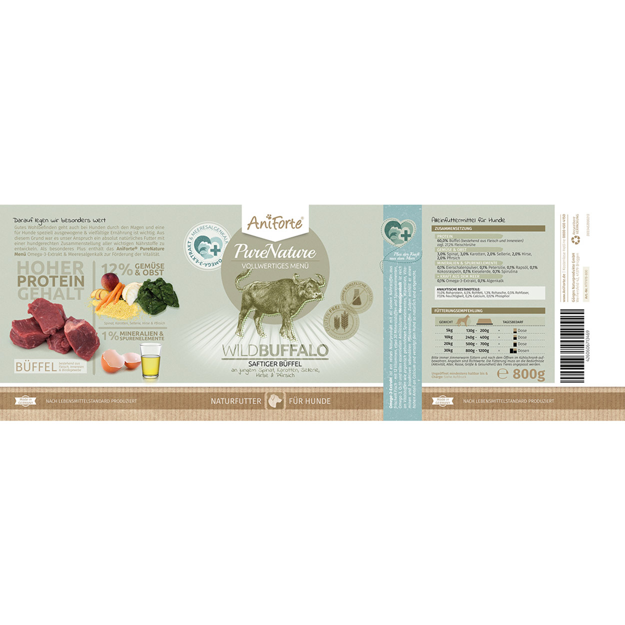 AniForte Pure Nature WildBuffalo 6x800g