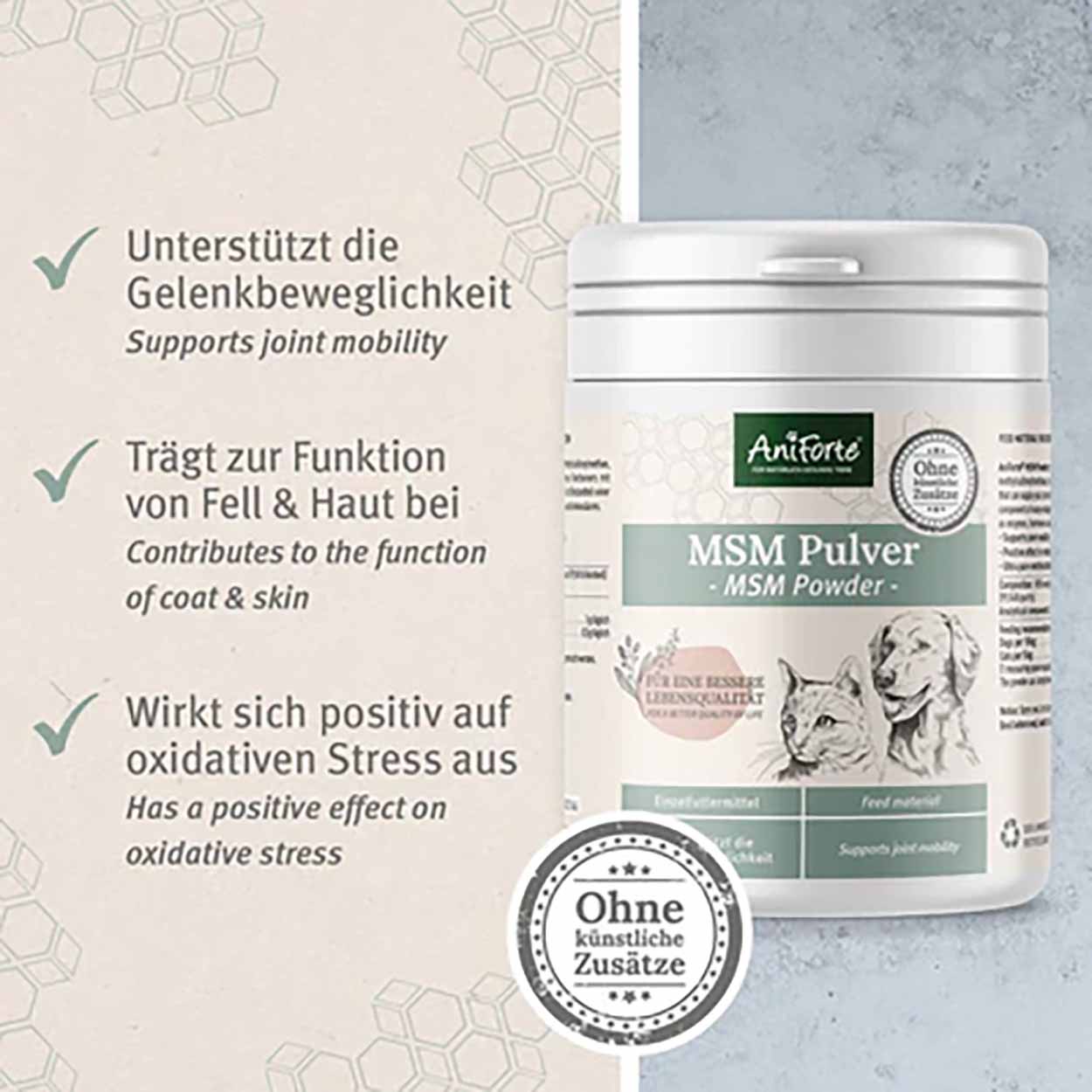 AniForte MSM Pulver für Hunde Katzen 300g