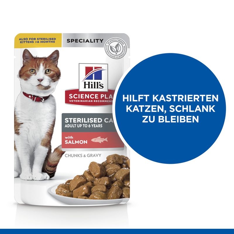 Hills Science Plan Katze Sterilised Cat Adult Lachs 12x85g