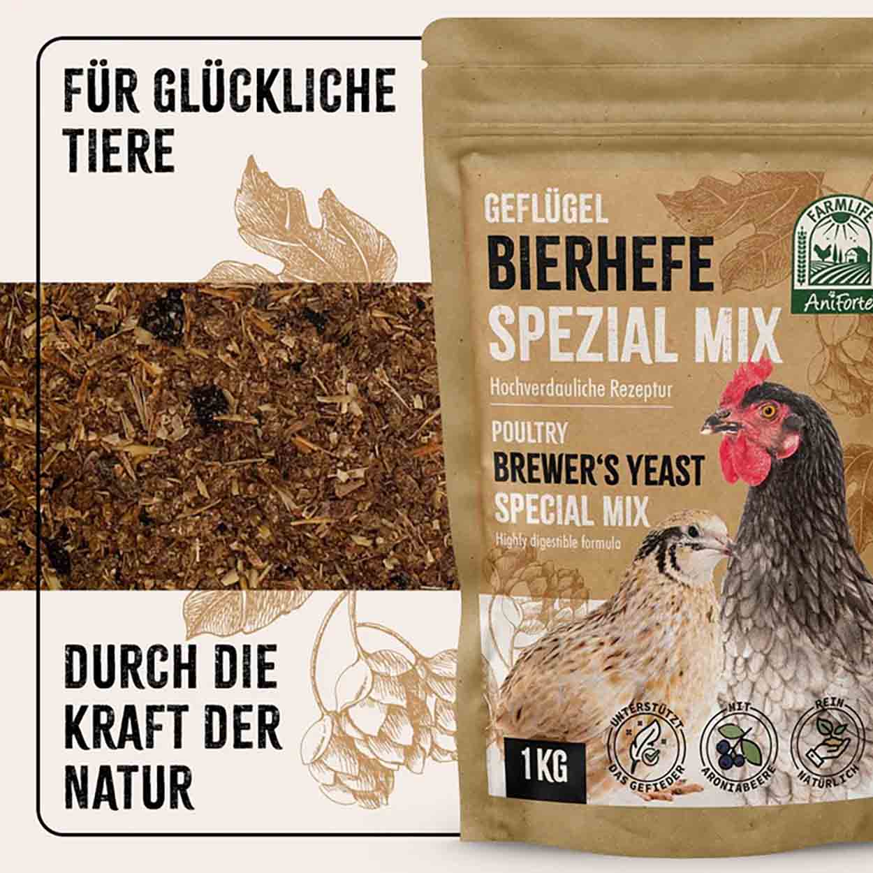 AniForte Farmlife Geflügel Bierhefe Spezial-Mix 1kg